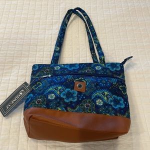 Stone Mountain shoulder bag new York blue Paisley shoulder tote purse pocketbook